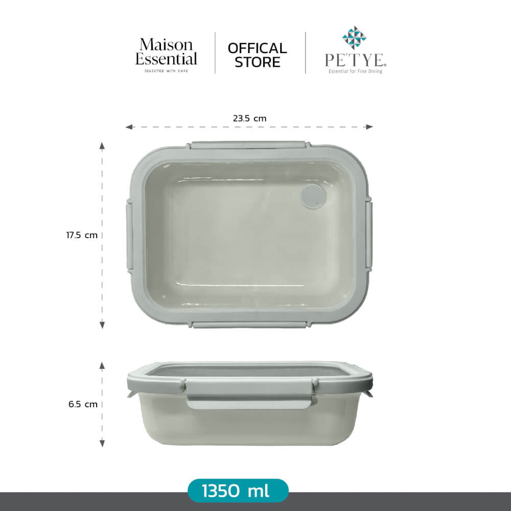 กล่องอาหาร เซรามิก PETYE รุ่น RC40 1.35 ลิตร สีเขียว